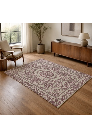 Kartela Halı Veso Halı Kaymaz Taban Makinede Yıkanabilir Halı Gül Kurusu - 120 X 180 Cm