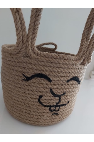 Hasır Sepet Tavşan 18x13 cm
