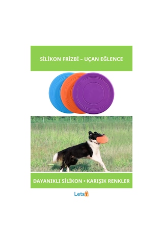 Renkli Silikon Frizbi Köpek Oyuncağı 17.5 Cm