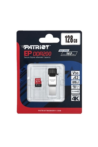 Patriot Ep Ddr200 128gb Microsdxc V30 A2 Hafıza Kartı + Usb-a/usb-c Kart Okuyucu Pef128gep33mcx