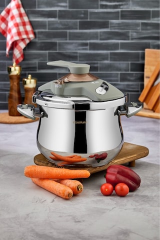 Cooker 7 Lt. Lüks Klipso Kapak Düdüklü Tencere Gri