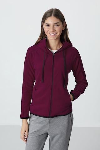 Tommy Life Erguvan Kalın Yumuşak Dokulu Kapüşonlu Standart Fit Nakışlı Polar Kadın Sweatshirt -97287 Mor
