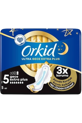 Orkid Ultra Hijyenik Ped Gece Extra Plus No: 5 5'li