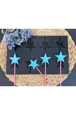 8 Li Yıldız Lolipop Kalıbı Silikon