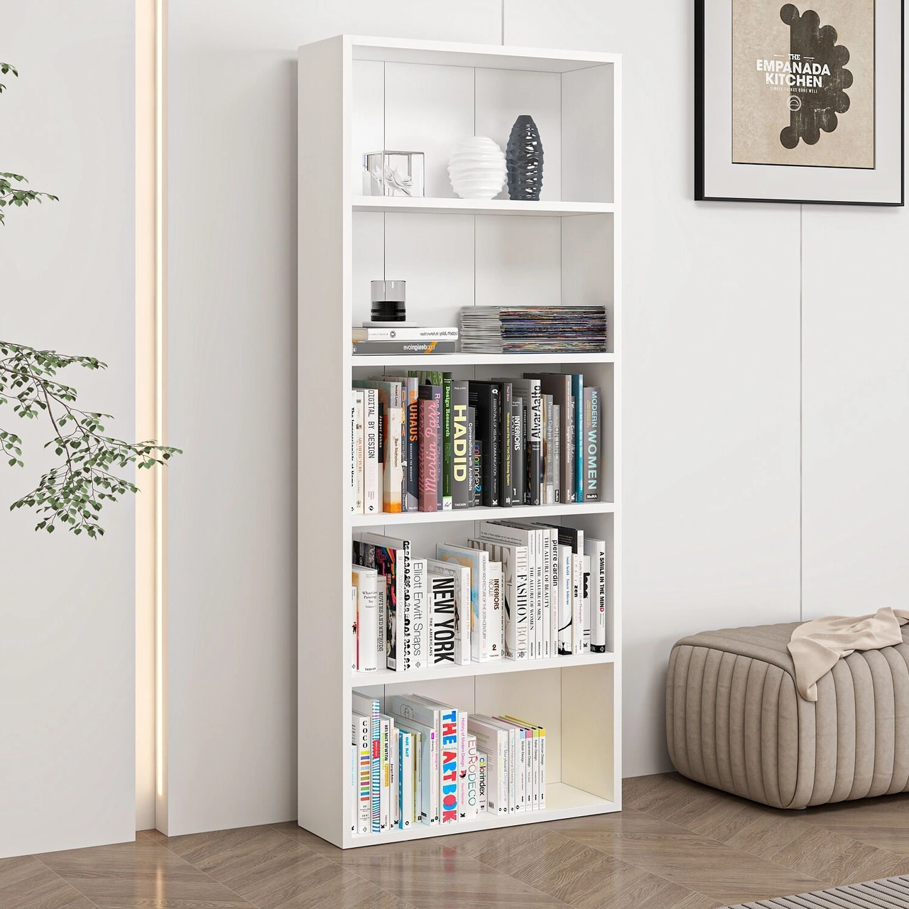 Adel 4 Raflı Kitaplık - Beyaz Beyaz