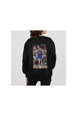 Stil X Stephen Curry Baskılı Bisiklet Yaka Çocuk Tshirt Siyah-2