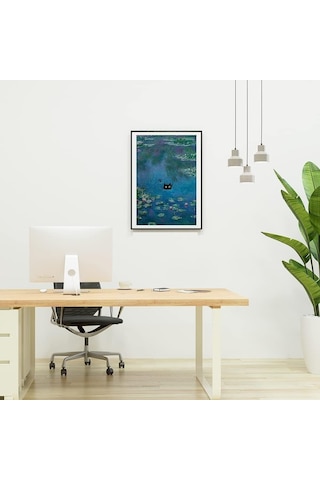 Claude Monet Nilüferler Kara Kedi Posteri Çerçevesiz