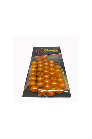 Sazan Dip Yemi Turuncu Janjan Boncuk 10 Mm (Dar Delik) 35 Adet