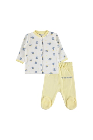 Civil Baby Little Sailors Nakışlı 1-9 Ay Pijama Takımı - Ekru
