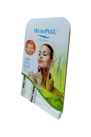 Micro Peel İpek Hassas Cilt İçin Banyo Kesesi 16 x 25 CM Beyaz