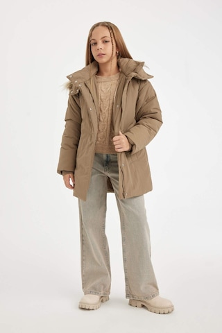 DeFacto Kız Çocuk Çıkarılabilir Suni Kürk Yaka Kapüşonlu Parka C8515A824AUBG80 Bej