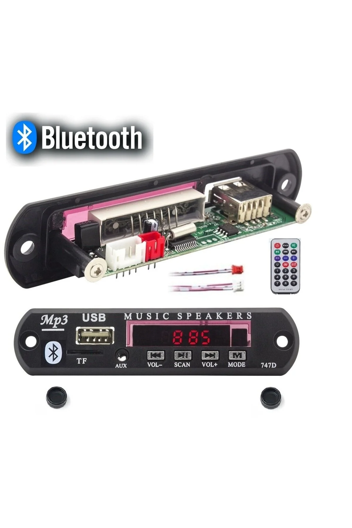 Ford Fiesta Titanium Bluetoothlu Oto Teyp Usb/sd Çevirici Aux Kumandalı 12v Mikrofonlu
