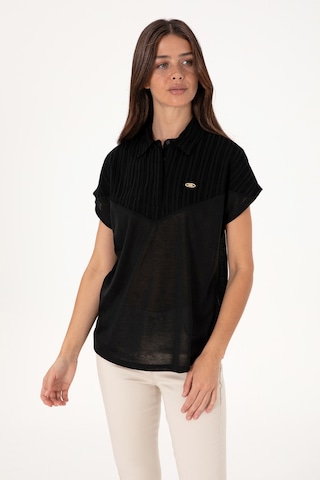 U.S. Polo Assn. Kadın Siyah Polo Yaka Tişört 50300663-VR046