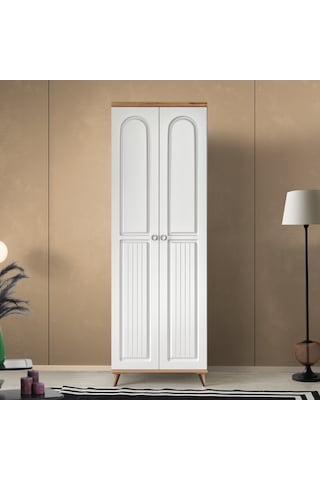 Bohem 2 Kapaklı Komple Mdf Atlantik Çam-beyaz Gardırop