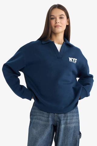 Defacto Coool Oversize Geniş Kalıp Polo Yaka Baskılı Sweatshirt G3721ax25wnnv248 Lacivert-nv248