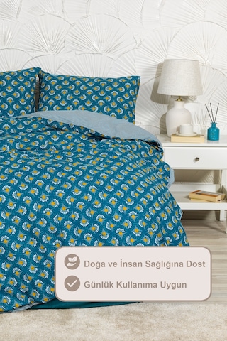 Elart Castor Nevresim Takımı King Size 240x220 Cm Yeşil Yeşil