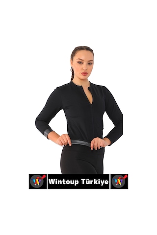 Wintoup Gündelik Spor Kullanım Terleme Hızlandıran Rahat Termal Sauna Uzun Kol Takım Siyah