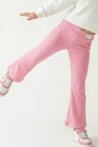 Breeze Kız Çocuk Tayt Bel Kısmı Arma Aksesuar Detaylı 3-7 Yaş, Pembe