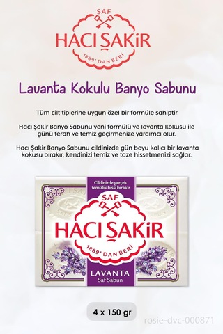 Hacı Şakir Nar 2si 1 Arada Şampuan 500 Ml, Lavanta Kokulu Banyo Sabunu 4 X 150 Gr Ve Rosıe