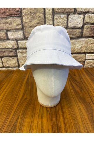 Hamze Bucket Kova Model Gabardin Kumaş Renkli Yazlık Şapka Beyaz