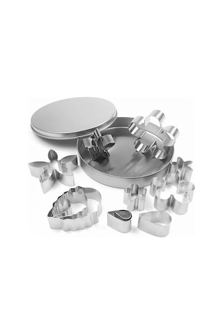 Qingmipy 12 Parça Paslanmaz Çelik Kurabiye Kalıbı Seti - Çiçek, Yaprak Şekilli - Çocuklar İçin Eğlenceli Pişirme Aletleri Çok Renkli