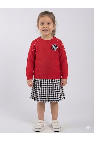 Xo Kids Kız Çocuk Elbise 3-7 Yaş 4028 Kırmızı