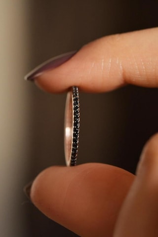 Roza Silver Oniks Taşlı Rose Minimal Tamtur Gümüş Yüzük