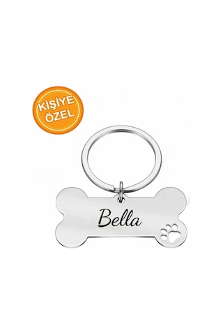 İsme Özel Çelik Kedi Köpek İsimlik Künyesi Silver Gri İsme Özel Çelik Kedi Köpek İsimlik Künyesi Silver Gri