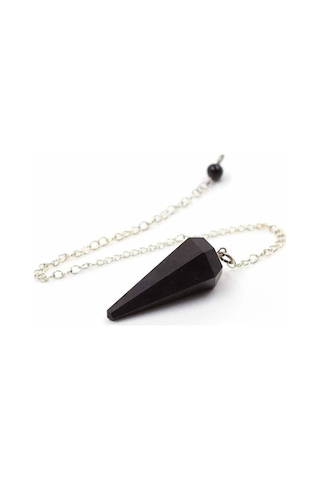 Doğal Taş Shungite Taşı Pandül Sarkaç Siyah