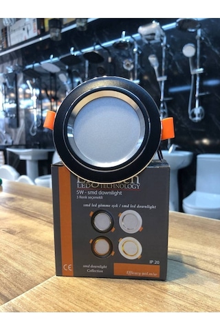 50ad 5watt 3 Renk Spot Siyah Gümüş Kasa Beyaz-günışığı-ılık Beyaz