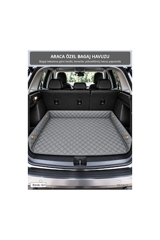 Renault Kangoo 2013-2023 Uyumlu 8d Tek Katmanlı Paspas + Bagaj Havuzu Seti Gri