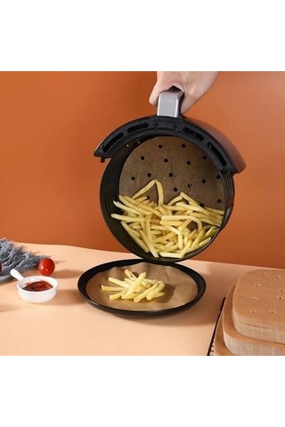 Buffer 50 Adet Air Fryer Pişirme Kağıdı Tek Kullanımlık Gıda Pişirme Kağıdı Delikli Yuvarlak Model Çok Renkli