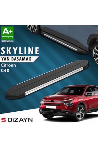 S-dizayn Citroen C4 X Skyline Krom Yan Basamak 183 Cm 2022 Üzeri A+ Kalite