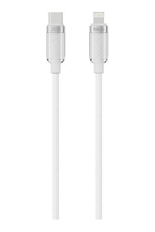 Knit Glam 30W Hızlı Şarj Destekli Type-C To Lightning Şarj Ve Data Aktarım Kablosu 1 Metre Beyaz