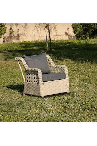 S Collection Rattan Bahçe Takımı Oturma Grubu 3'lü - 7 Kişilik Bej