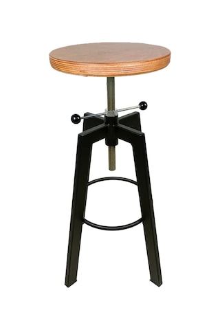 Helen Bar Sandalyesi Bar Taburesi Ahşap Oturak Çok Renkli