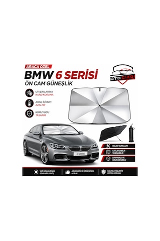Bmw 6 Serisi Şemsiye Tip Ön Cam Güneşliği Katlanabilir Uv Korumalı Araç Cam Güneşlik