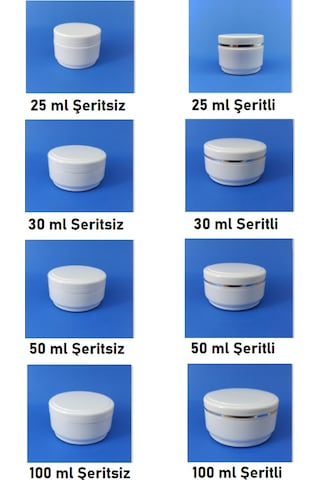 25-30-50-100-150 ML Boş Kozmetik-Krem-Pomat Kutusu Lüx Plastik Krem Kavanozu 1-250 Adet