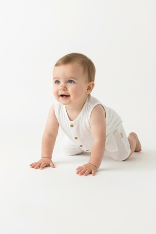 Miababy Müslin Kısa Atlet Tulum ekru