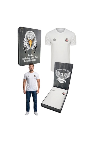 Beşiktaş Umbro Beşiktaş Antrenman Beyaz Pamuklu T-shirt Uv Kutu Beyaz - Antrasit
