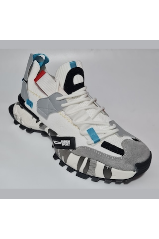 Scootland Bağlı Lastikli Triko Fashion Sport Erkek Spor Ayakkabı 19279 Beyaz