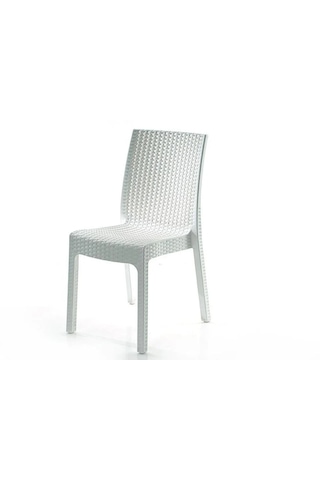 90x90 Cm Rattan 4 Kişilik Kare Masa Seti Kolsuz Sandalye Beyaz