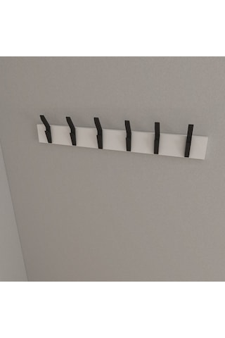 Hepsi3boyutlu Modern Duvar & Kapı Kanca Askılık - 6 Adet Siyah Kanca Askılık - Model No : 3 Siyah