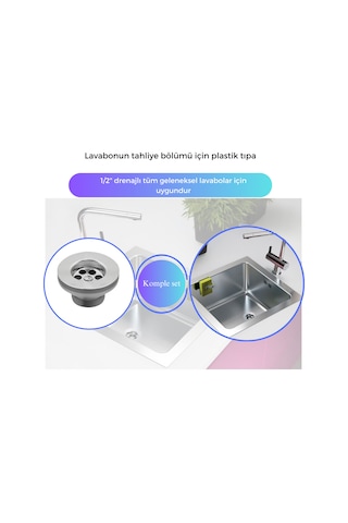 Desiphon Körüklü Lavabo Sifonu Lüks Körüklü Lavabo Evye Sifonu