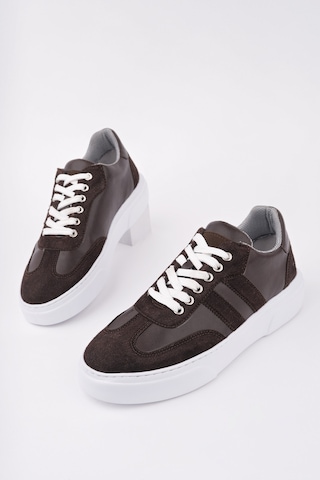 Muggo Logan Kalın Taban Bağcıklı Erkek Günlük Sneaker Spor Ayakkabı Kahverengi