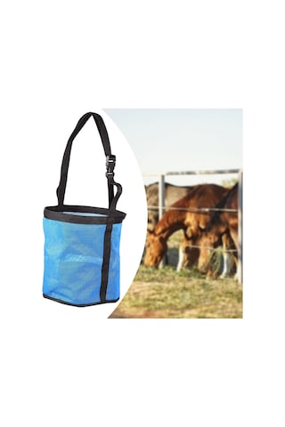 Homyl At Yem Torbası File Nefes Alabilen Güçlendirilmiş Mavi Mavi