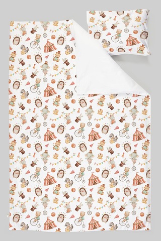 Organik Tek Kişilik Nevresim Takımı 160x220 - Sihirli Minik Akrobasi Renkli