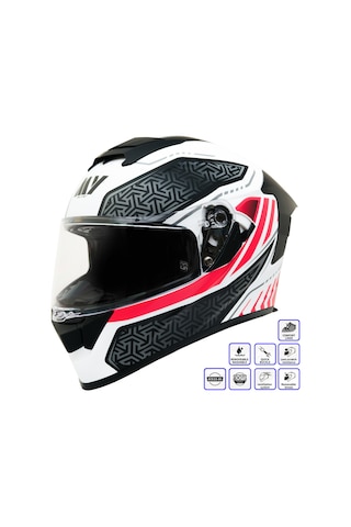 My Helmets Mks001-wrb Yarış Spoiler Güneş Vizörlü Şeffaf Full Face Motosiklet Kaskı