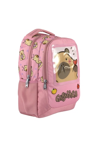 Capybara Kız Çocuk İlkokul Okul Sırt Çantası - Pembe - 5212 Çok Renkli