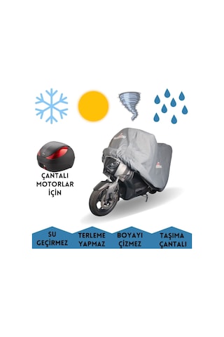 Honda Adv 350 Uyumlu Arka Çantalı Motorlar İçin Brandası Su Geçirmez Motosiklet Örtüsü